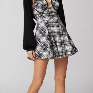 Urban Outfitters Plaid Heart Romper